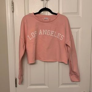 ABOUND XL pink crop top Los Angeles crew neck